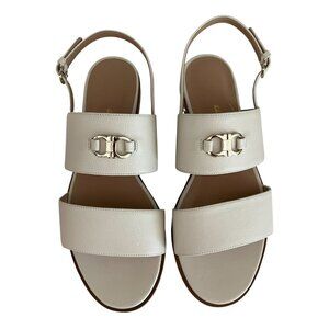Salvatore Ferragamo "Chelle" sling back sandal, NIB, Mascarpone, 8.5